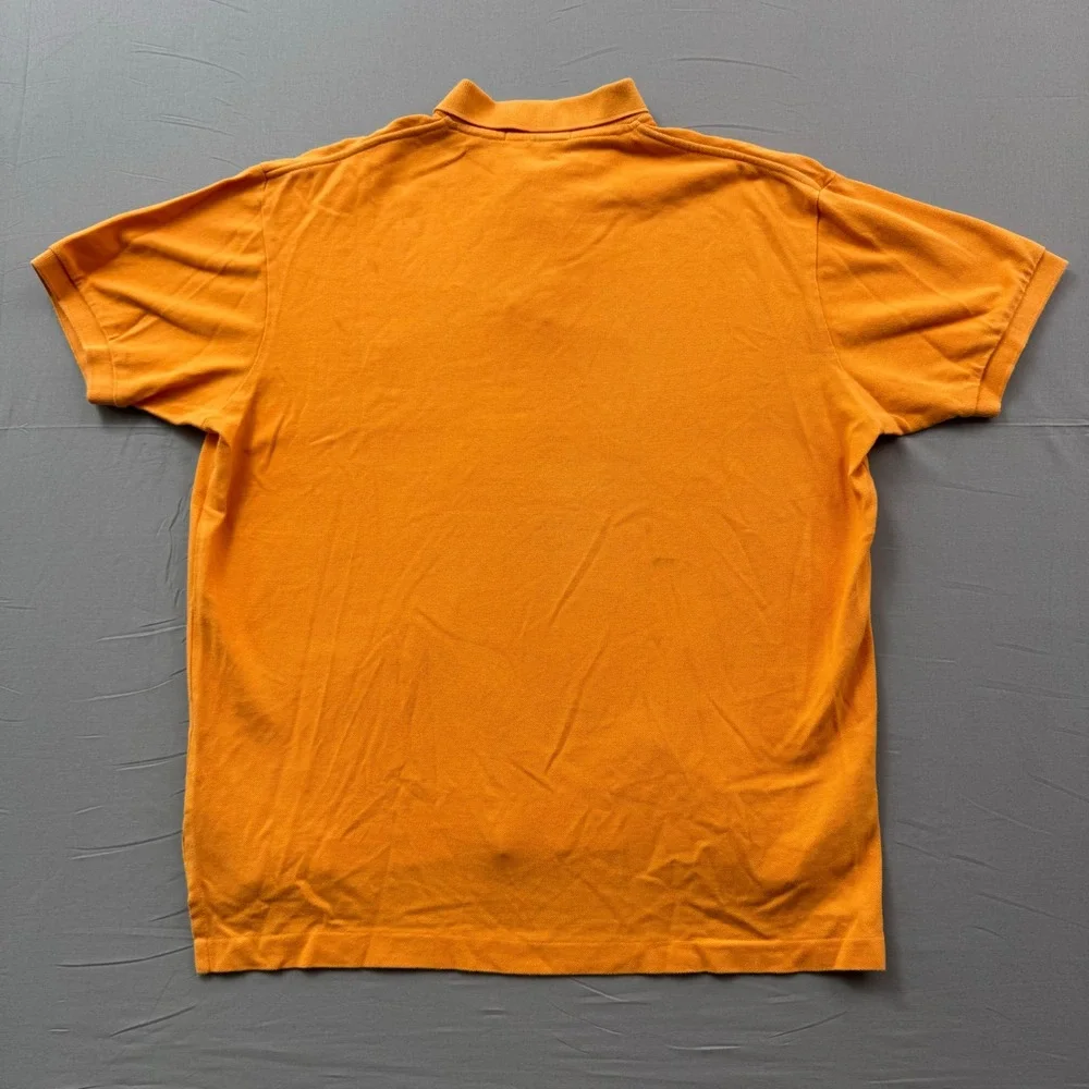 Polo Ralph Lauren Mens Large Orange Cotton Pique Short Sleeve Pony Polo Shirt